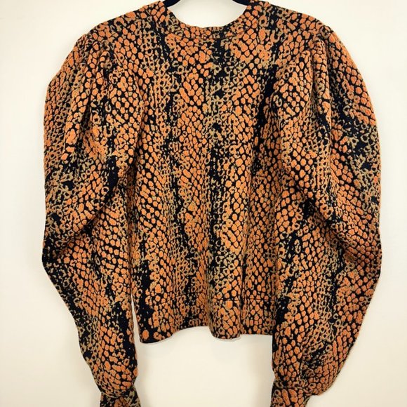 ULLA JOHNSON ELISE CROPPED WOOL-JACQUARD CARDIGAN - Picture 9 of 9